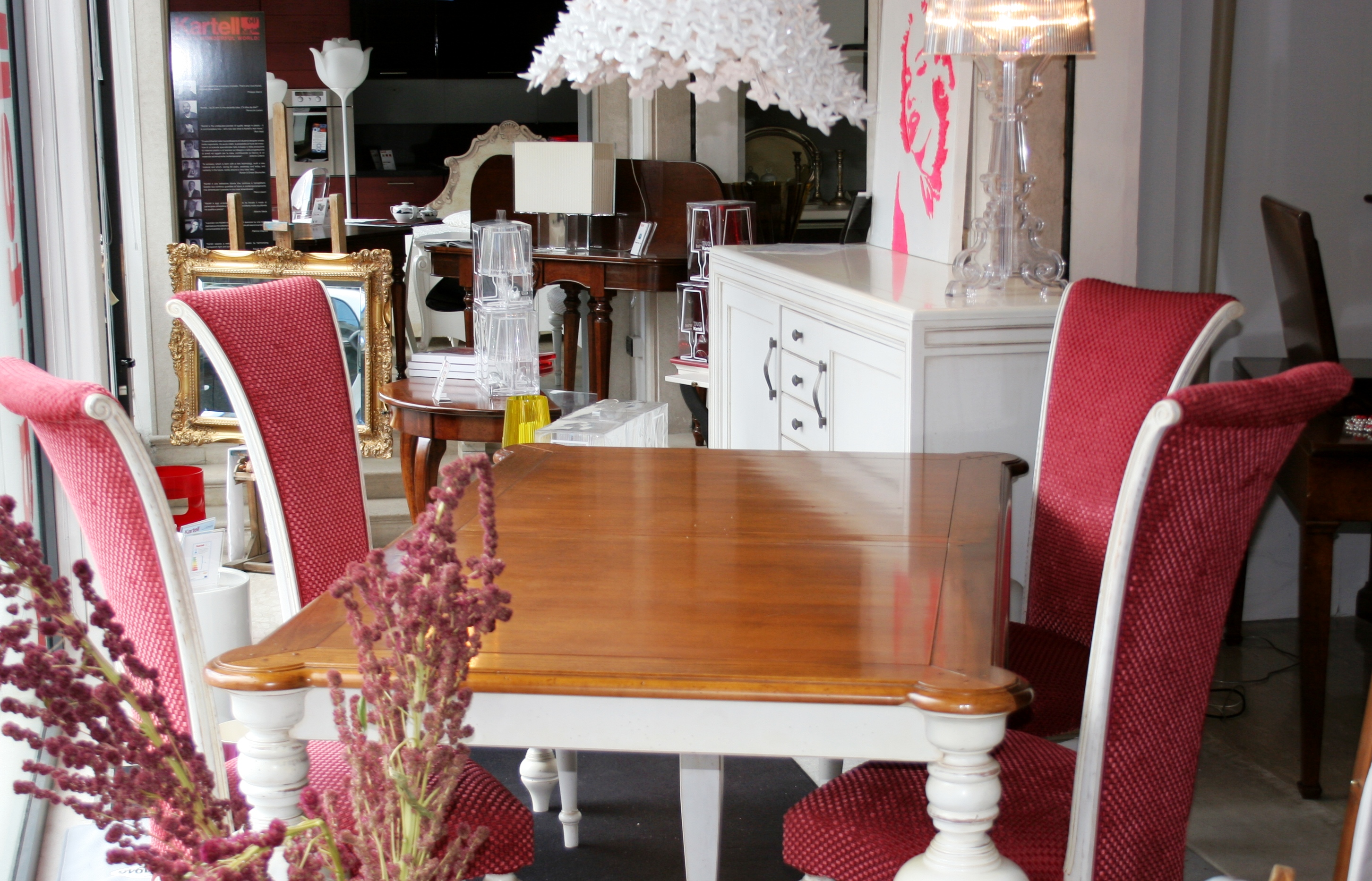 Tavolo Bianco e Noce Glam